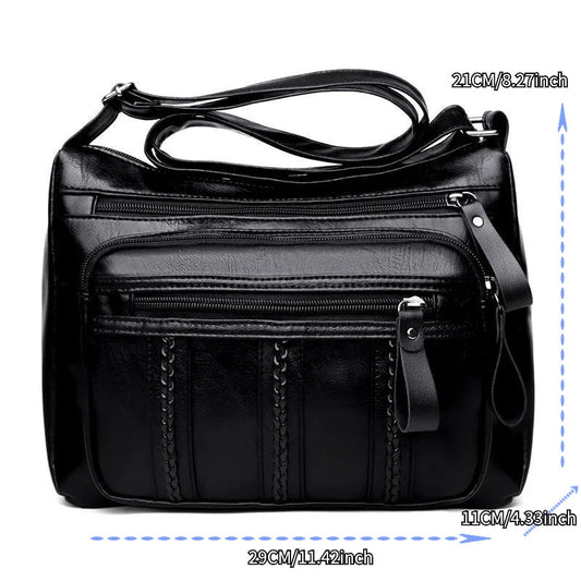 Women’s lightweight shoulder bag with spacious multi - layered compartments, perfect for mothers, middle - aged, and everyday use. - WAREHOUSE SHOP