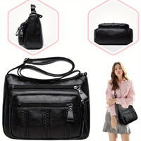 Women’s lightweight shoulder bag with spacious multi - layered compartments, perfect for mothers, middle - aged, and everyday use. - WAREHOUSE SHOP