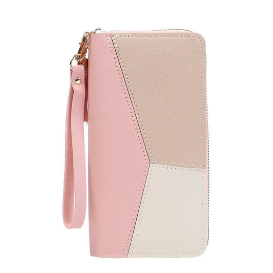 Women’s long PU leather zipper wallet with coin purse, card holder, and billfold design – stylish and practical everyday accessory. - WAREHOUSE SHOP