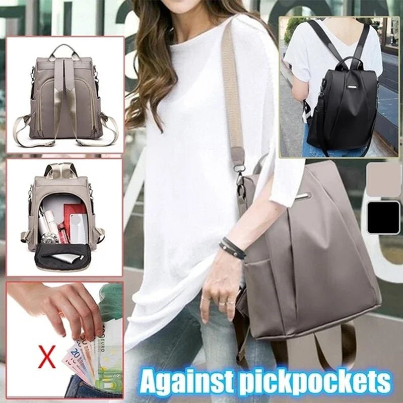 Women’s Nylon Fashion Backpack – Lightweight, Waterproof, Large Capacity, Multi - Functional with Detachable Shoulder Strap - WAREHOUSE SHOP