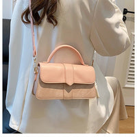 Women’s PU leather shoulder bag in black – versatile square satchel with vintage design, crossbody style, and chic underarm fit. - WAREHOUSE SHOP
