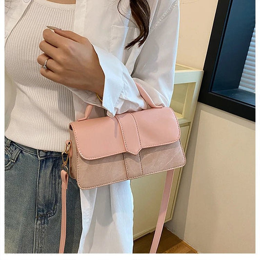 Women’s PU leather shoulder bag in black – versatile square satchel with vintage design, crossbody style, and chic underarm fit. - WAREHOUSE SHOP