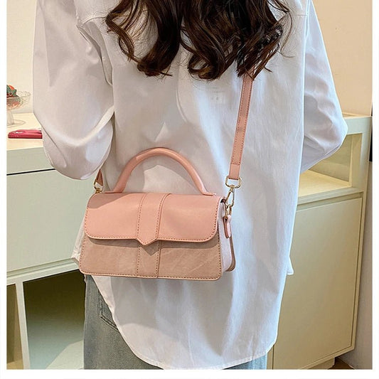 Women’s PU leather shoulder bag in black – versatile square satchel with vintage design, crossbody style, and chic underarm fit. - WAREHOUSE SHOP