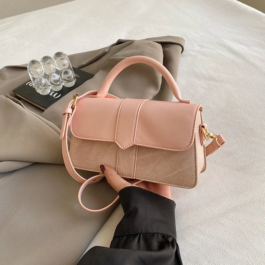 Women’s PU leather shoulder bag in black – versatile square satchel with vintage design, crossbody style, and chic underarm fit. - WAREHOUSE SHOP
