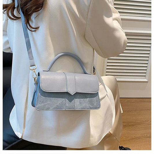 Women’s PU leather shoulder bag in black – versatile square satchel with vintage design, crossbody style, and chic underarm fit. - WAREHOUSE SHOP