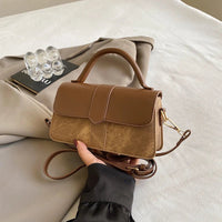 Women’s PU leather shoulder bag in black – versatile square satchel with vintage design, crossbody style, and chic underarm fit. - WAREHOUSE SHOP