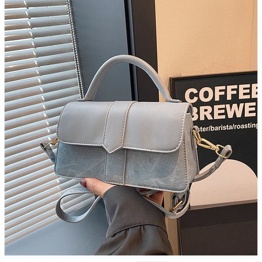 Women’s PU leather shoulder bag in black – versatile square satchel with vintage design, crossbody style, and chic underarm fit. - WAREHOUSE SHOP