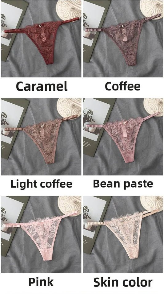 Women'S Sexy Lace Up Cut Out Thong Breathable Underwear for Women Thong Underwear - WAREHOUSE SHOP