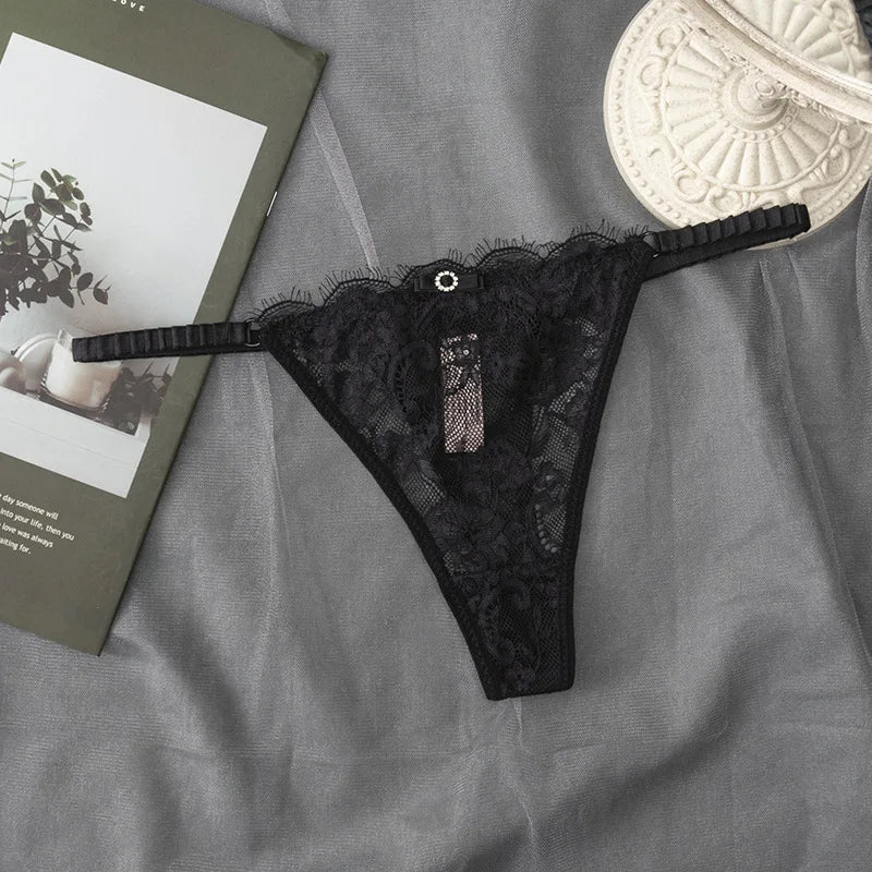 Women'S Sexy Lace Up Cut Out Thong Breathable Underwear for Women Thong Underwear - WAREHOUSE SHOP