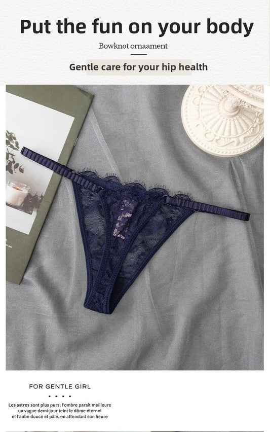 Women'S Sexy Lace Up Cut Out Thong Breathable Underwear for Women Thong Underwear - WAREHOUSE SHOP